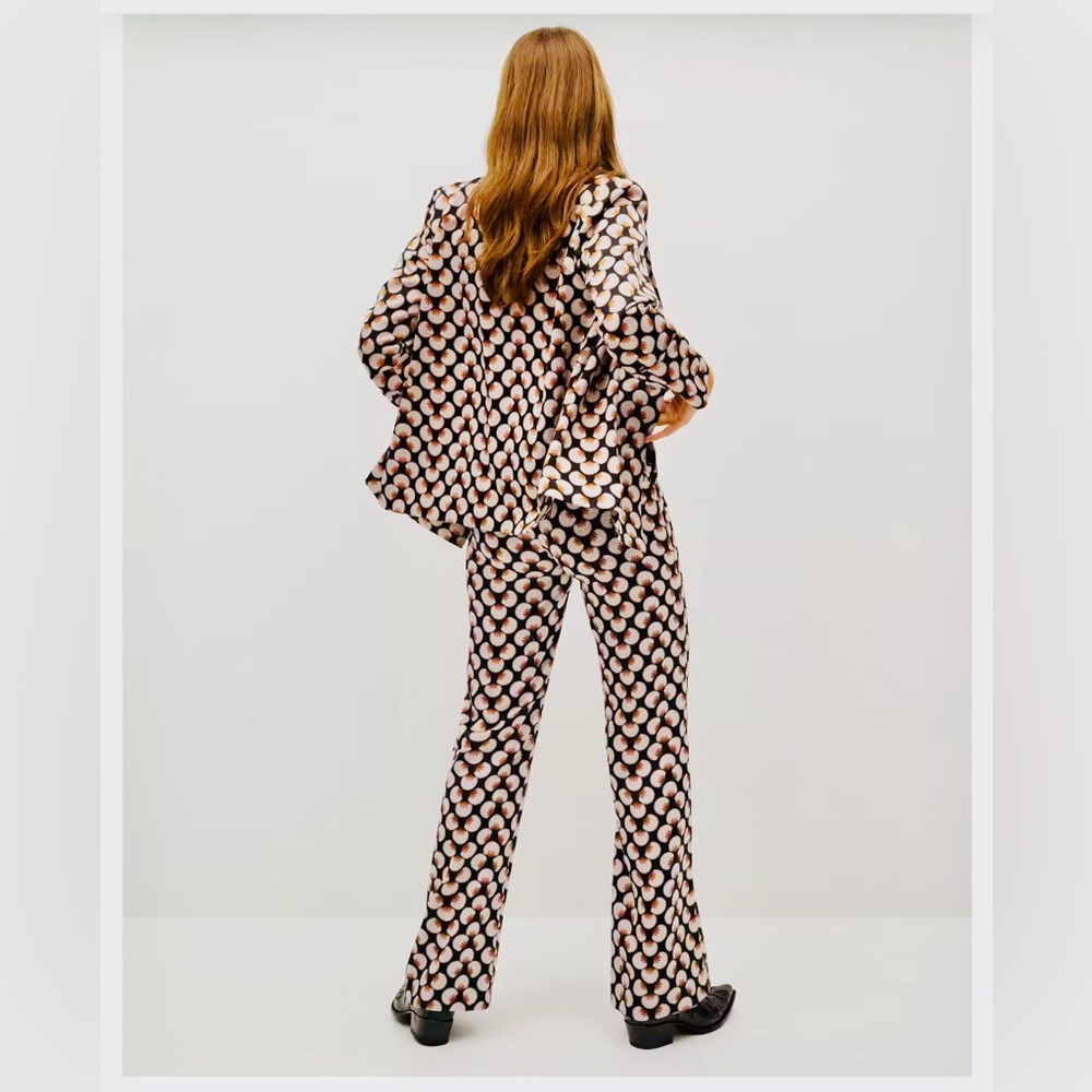 Mango Printed Trousers And Matching Double Breast… - image 3
